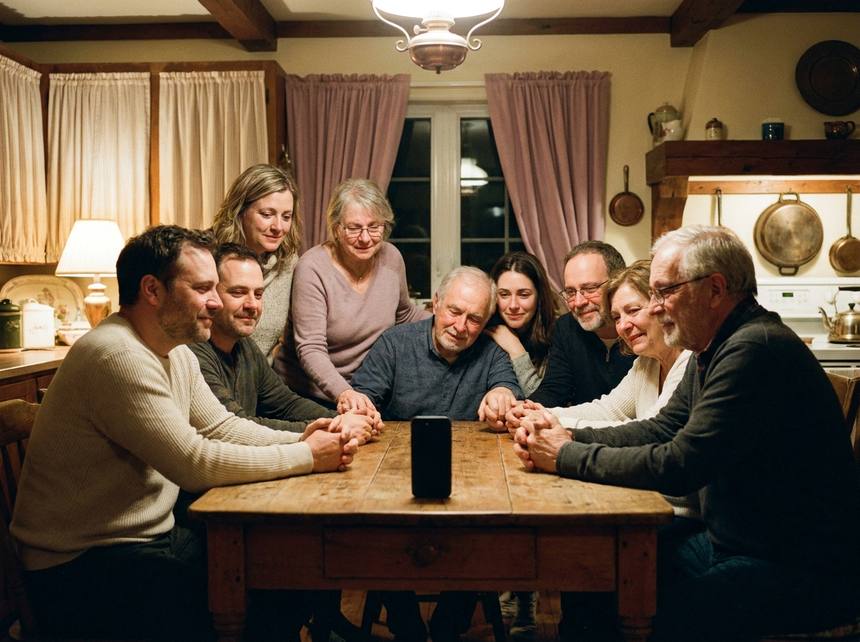 Une famille réunie autour d'une chanson personnalisée